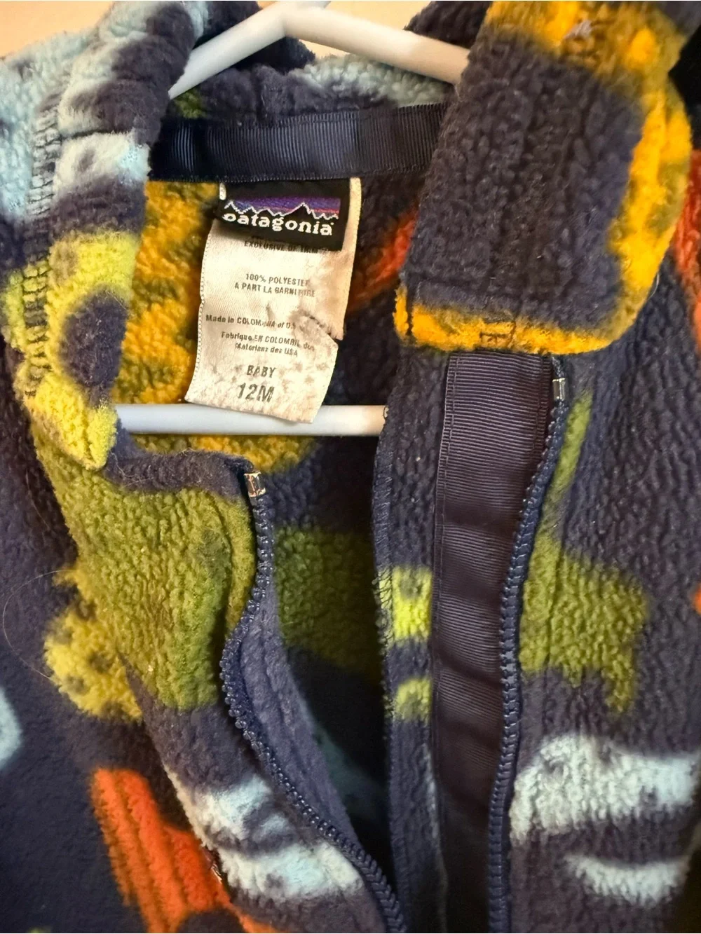 Vintage Patagonia Animal Print Fleece One-Piece 12 month